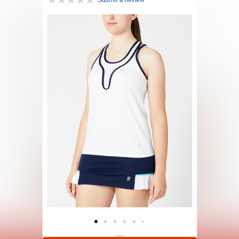 Sofibella Women's Tennis Top Spin Mesh Neck Tank